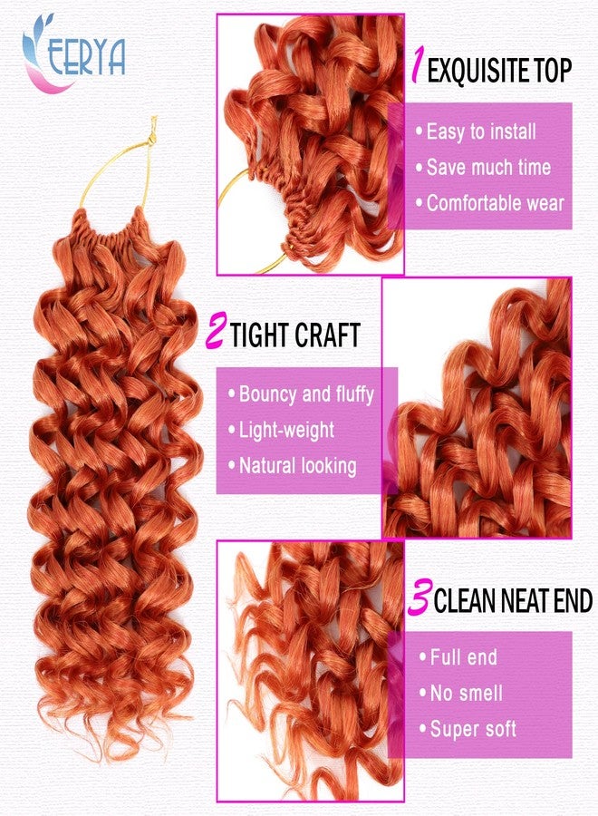 Eerya 7 Packs GoGo Curl Crochet Hair 10 Inch Short ginger Curly Crochet Hair for Women Deep Wave Beach Curl Crochet Braids Synthetic Braiding Hair Extensions (10 Inch, ginger) - Image 4