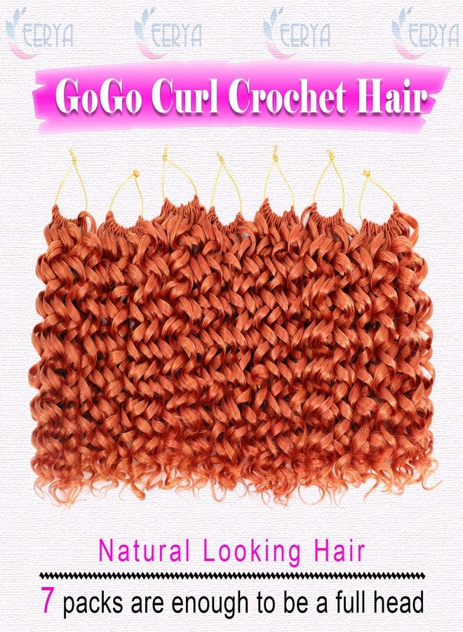 Eerya 7 Packs GoGo Curl Crochet Hair 10 Inch Short ginger Curly Crochet Hair for Women Deep Wave Beach Curl Crochet Braids Synthetic Braiding Hair Extensions (10 Inch, ginger) - Image 2