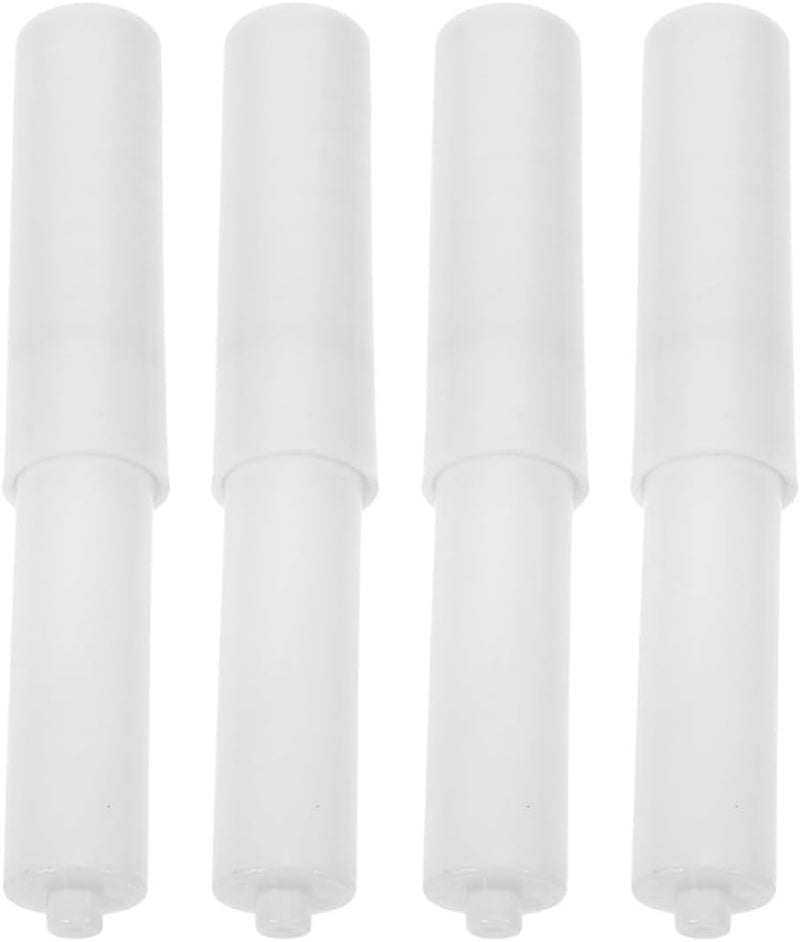 Artibetter Adjustable Plastic Toilet Paper Holder Rod with Spring Core Replacement for Bathroom Tissue Box Roller, White Small Size, 4pcs Set - Image 1