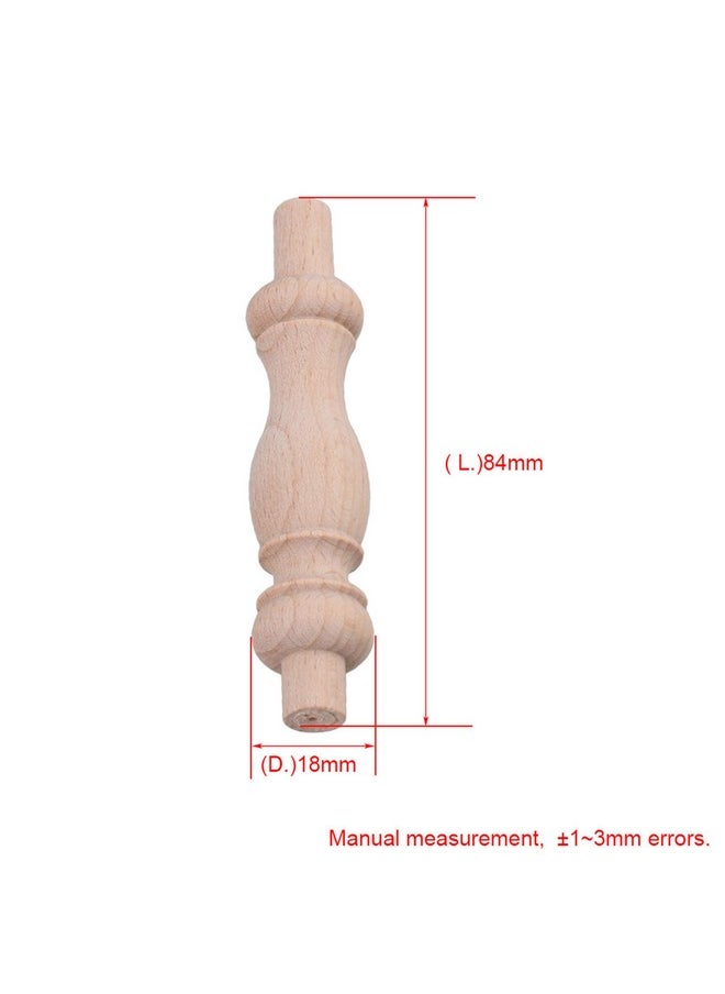 Mxfans Mxfans 20pcs Decorative Art Wood Spindle Unfinished Wood Craft Spindles 84x18mm  - Image 4