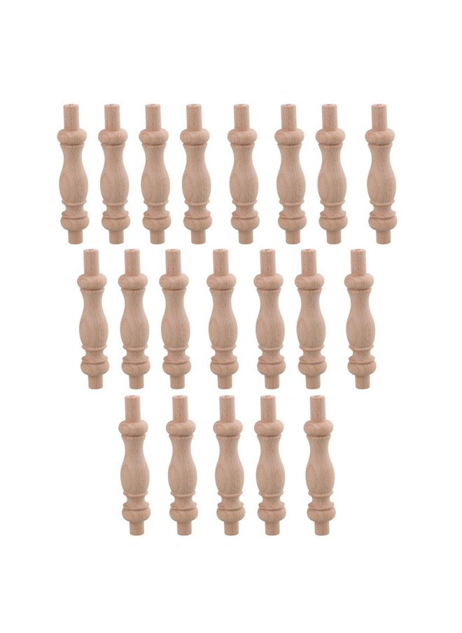 Mxfans Mxfans 20pcs Decorative Art Wood Spindle Unfinished Wood Craft Spindles 84x18mm  - Image 1