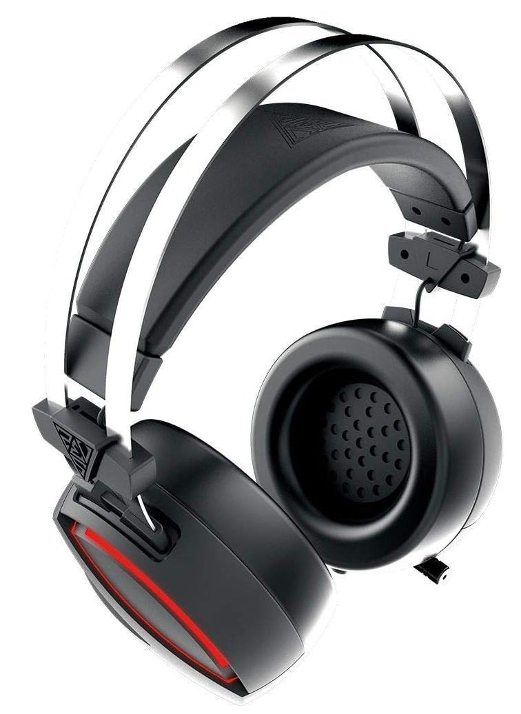 GAMDIAS Gaming Headset with USB / 3.5 mm Socket, Game Class 40 mm Driver, Inline Remote Control and RGB Streaming Lighting (HEBE E1), Black