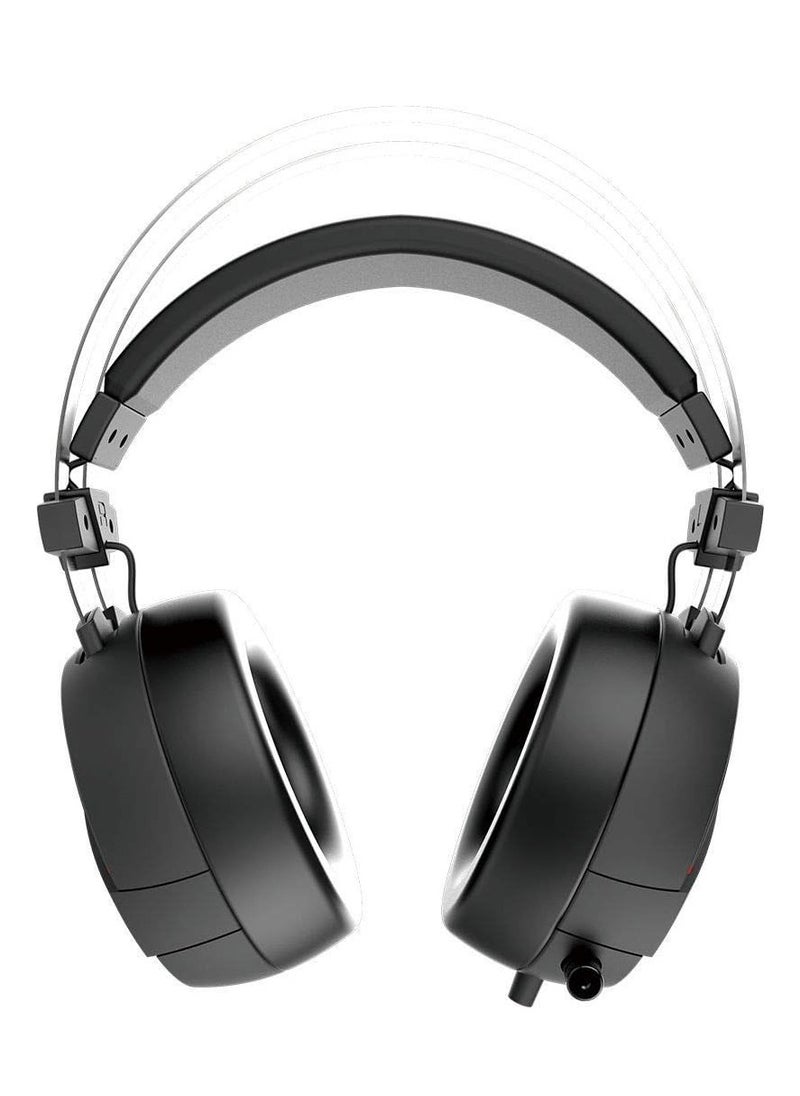 GAMDIAS Gaming Headset with USB / 3.5 mm Socket, Game Class 40 mm Driver, Inline Remote Control and RGB Streaming Lighting (HEBE E1), Black