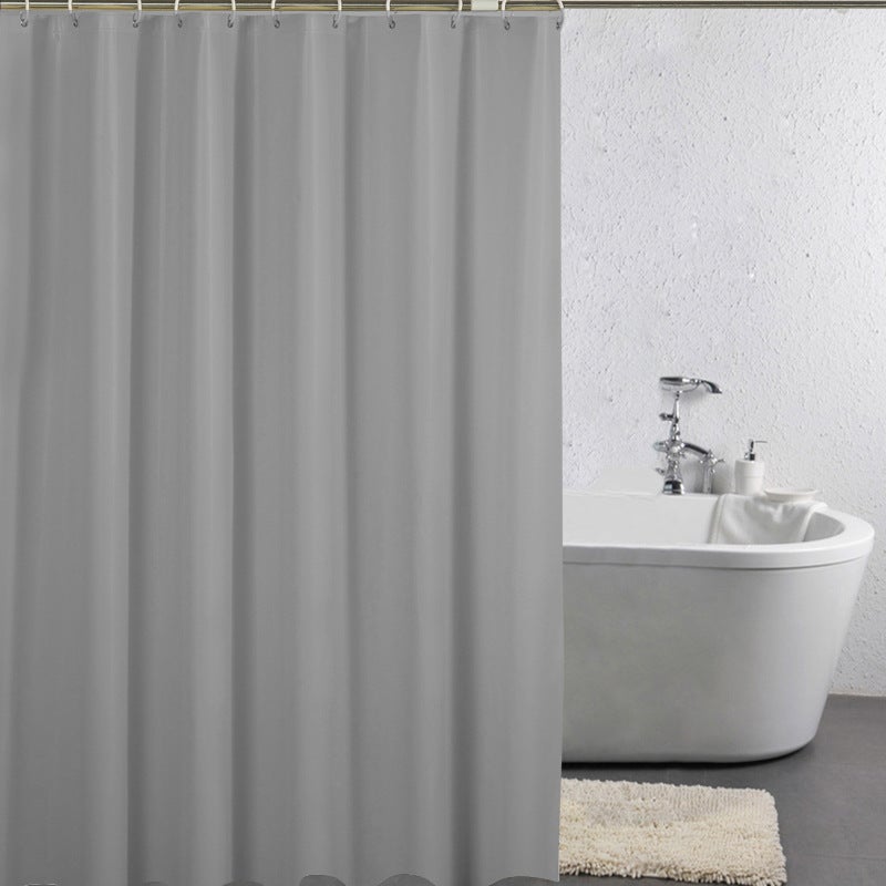 general Solid Color PEVA Shower Curtain Waterproof Mildew Resistant with Metal Grommets - Image 1