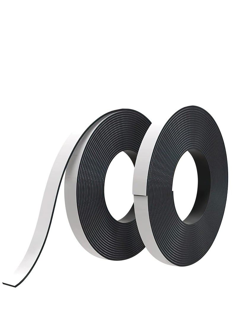 GUDOO 2 Rolls Magnetic Tape Self-Adhesive Strong 20 mm x 2 m Magnetic Strip Self-Adhesive Magnetic Tape Strong Adhesive Magnetic Adhesive Strips Adhesive Magnets Strong for Fly Screen Window  - Image 1