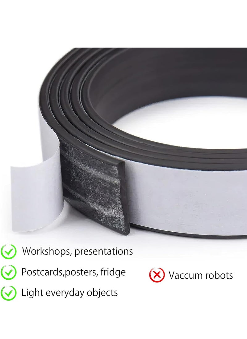GUDOO 2 Rolls Magnetic Tape Self-Adhesive Strong 20 mm x 2 m Magnetic Strip Self-Adhesive Magnetic Tape Strong Adhesive Magnetic Adhesive Strips Adhesive Magnets Strong for Fly Screen Window  - Image 4