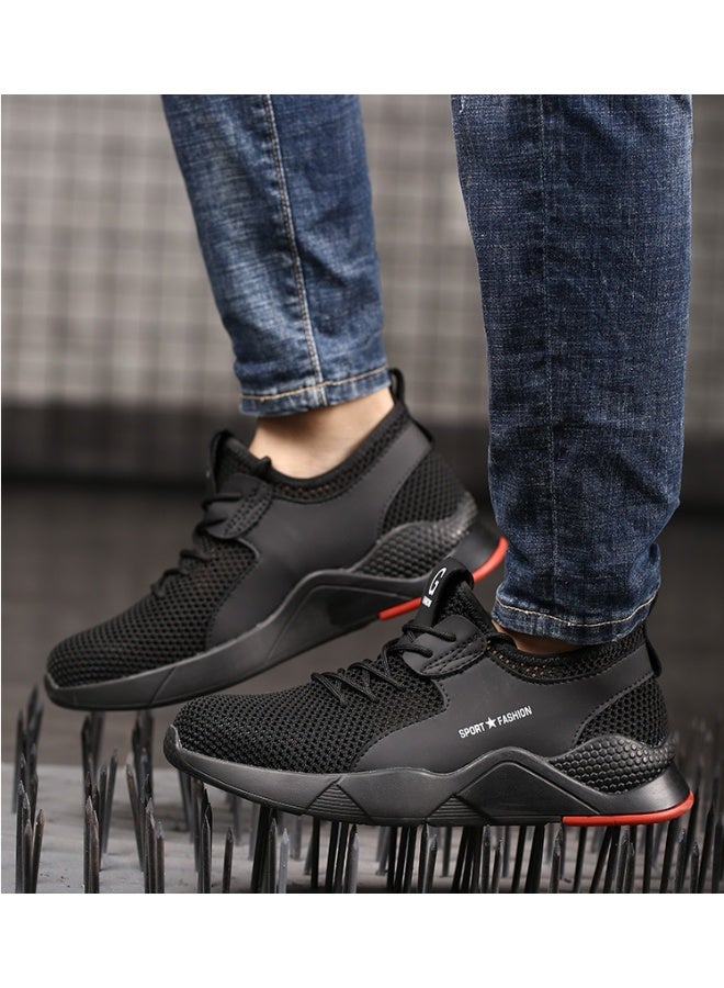 NIBEMINENT Male Steel Toe Work Safety Shoes Men Boots Breathable Outdoor Casual Sneaker Anti-smashing Piercing Work Safety Boot Mens - Image 2