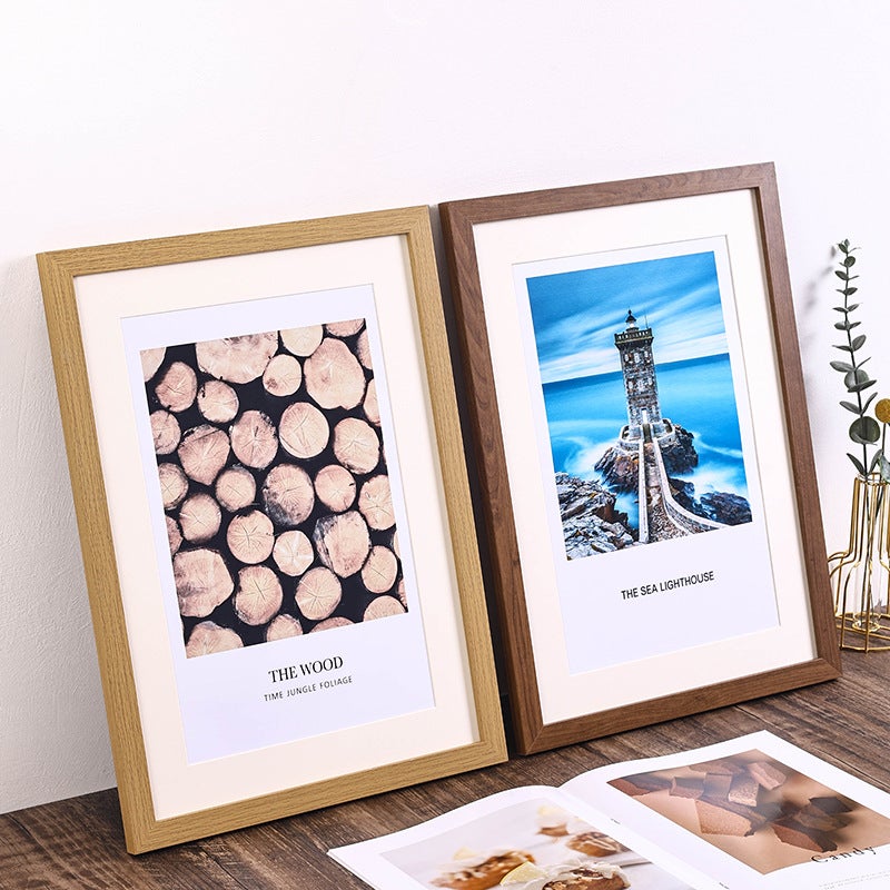 Casual Po Frame Mounting Picture Frame Wall Hanging A3 Inch 16 Table A4 Inch 4 Open 8K Puzzle Frame Creative Po Wall Wooden - Image 3