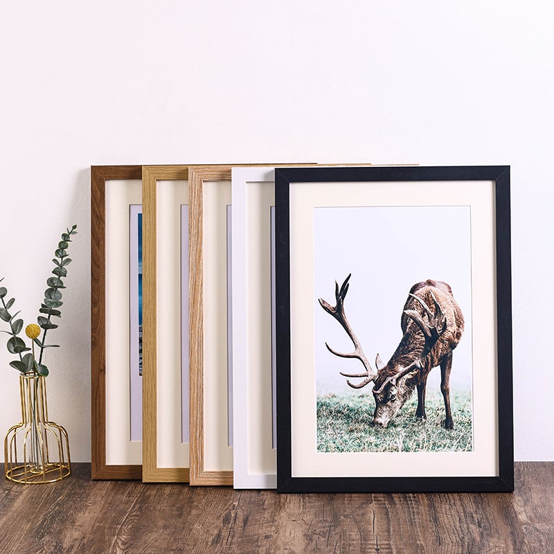 Casual Po Frame Mounting Picture Frame Wall Hanging A3 Inch 16 Table A4 Inch 4 Open 8K Puzzle Frame Creative Po Wall Wooden - Image 2