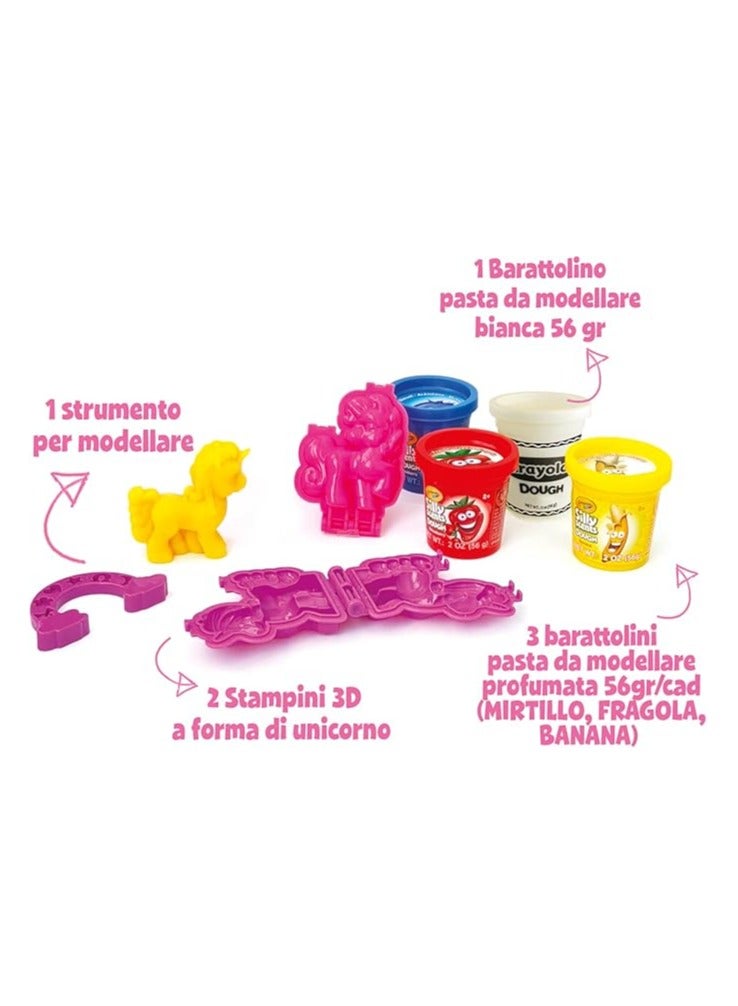 كرايولا مجموعة كرايولا سيللي سينتس يونيكورن المتوسطة - عجينة تشكيل عطرية بروائح الفواكه وقوالب - لعبة إبداعية للأطفال من عمر سنتين وما فوق - Image 4