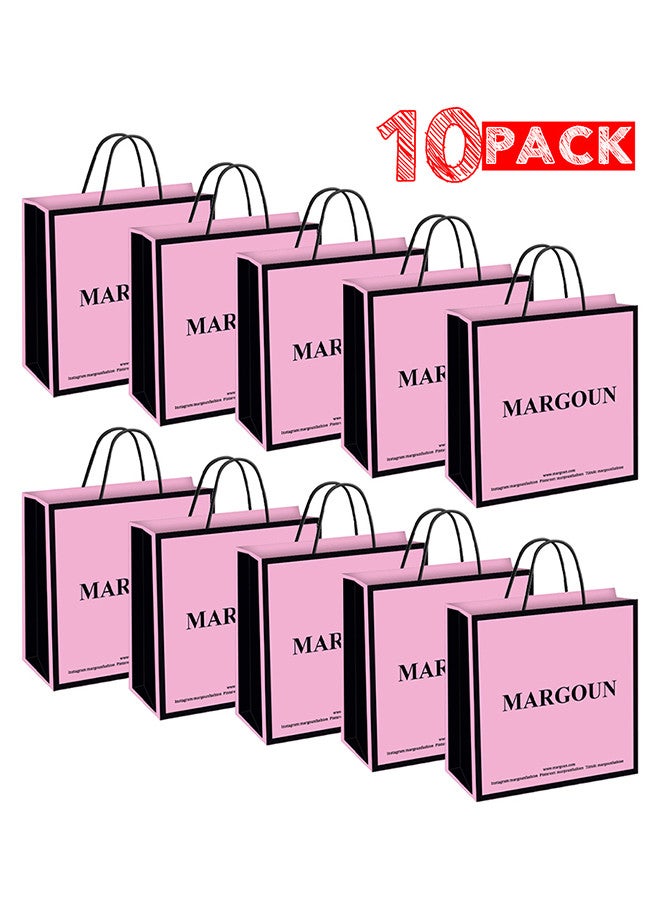 MARGOUN 10 Pack Shopping Bag Gift Bags Kraft Paper Bags 30x18x33 cm Shopping Bag Kraft with Handles Bulk  - Image 1