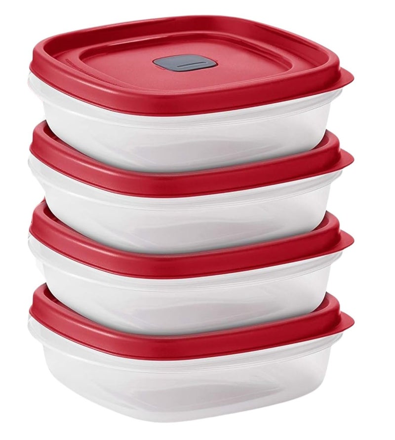 Tribello 3-Cup Food Storage Containers with Vented Lids â€“ BPA-Free Plastic Sandwich Containers â€“ Microwave, Freezer, Dishwasher Safe â€“ Stackable Reusable Meal Prep Containers (24 oz) 4 Pack