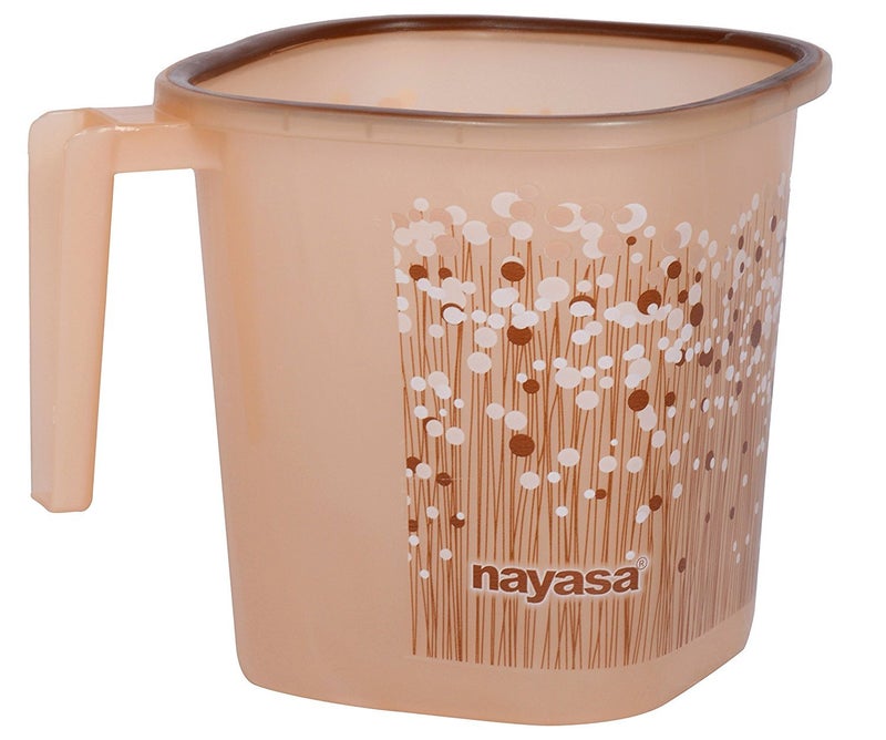 Nayasa Plastic Funk Sqr 2 Pcs Bathroom Set | Bucket 25 L + Mug 1.5 L | Bathroom Accessory Set Plastic | Bathroom Set | Bath Set for Bathroom | Brown - Image 5