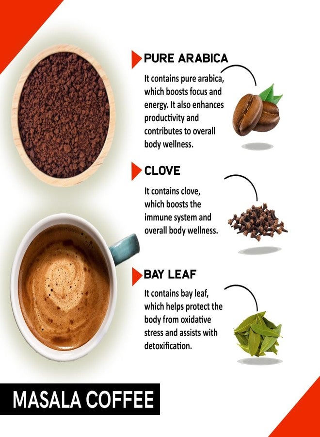 Coffeecurry Masala Coffee (50 Gram) - for Immunity and Stomach Care | Natural Spiced Arabica Coffee with clove, ginger and cinnamon - Instant Masala Coffee - Image 2