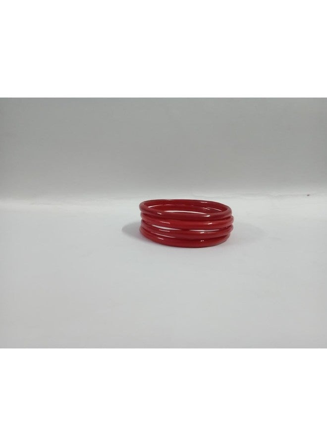 AFAST Traditional Shankh Pola Bangle Set For Women & Girls - Elegant Red And White Bracelets For Festive, Bridal, Pack Of 6 - Image 3