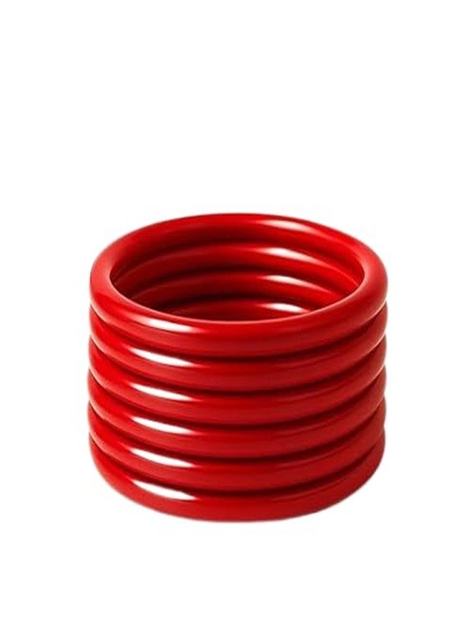 AFAST Traditional Shankh Pola Bangle Set For Women & Girls - Elegant Red And White Bracelets For Festive, Bridal, Pack Of 6 - Image 1