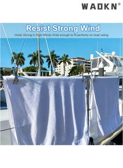 WAOKN Beach Towel Clips & Clamps - Premium Stainless Steel, 10-Pack, Featuring 4.3 Inch Large, Heavy-Duty Quilt Clothespins & Peg Clamps in Jumbo Size. Perfect Windproof Clips for Hanging Lounge Chairs, Cruise, Poolside, Boat, and Blankets  - Image 2