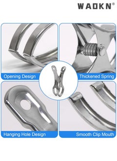 Beach Towel Clips & Clamps - Premium Stainless Steel, 10-Pack, Featuring 4.3 Inch Large, Heavy-Duty Quilt Clothespins & Peg Clamps in Jumbo Size. Perfect Windproof Clips for Hanging Lounge Chairs, Cruise, Poolside, Boat, and Blankets - pzsku/Z9EE9223FDACB68AD6849Z/45/_/1725950416/7a7b1286-6f52-4f79-8053-fb0704451842