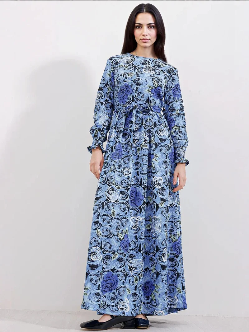 بيغ دارت فستان ماكسي محبوك من  مع تفاصيل فيونكة