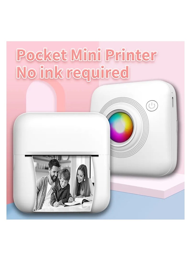 Portable Mini Thermal Printer - Inkless Pocket Printer for Photos, QR Codes, Receipts, DIY Scrapbook Memes, and More - Compact, Wireless, and Easy-to-Use - Image 2