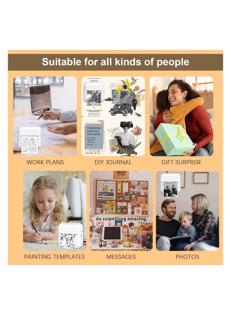 Portable Mini Thermal Printer - Inkless Pocket Printer for Photos, QR Codes, Receipts, DIY Scrapbook Memes, and More - Compact, Wireless, and Easy-to-Use - Image 4