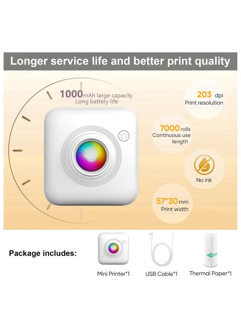 Portable Mini Thermal Printer - Inkless Pocket Printer for Photos, QR Codes, Receipts, DIY Scrapbook Memes, and More - Compact, Wireless, and Easy-to-Use - Image 5