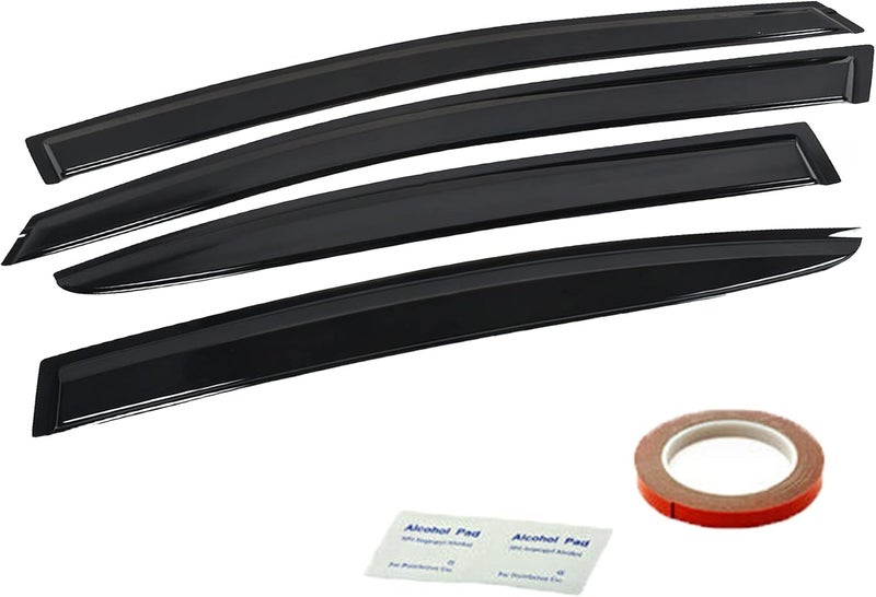 munirater Black Side Window Visor Vent Rain Guard Deflector for 2015-2019 Subaru WRX STI JDM Style - Image 2
