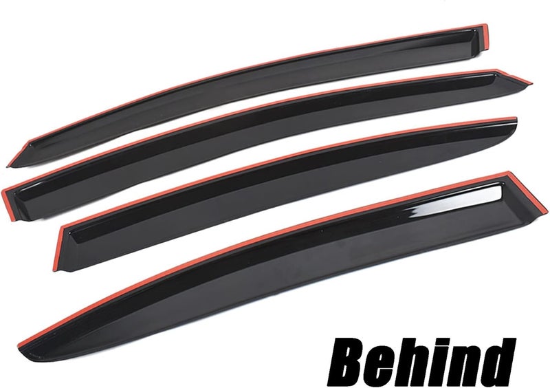 munirater Black Side Window Visor Vent Rain Guard Deflector for 2015-2019 Subaru WRX STI JDM Style - Image 4