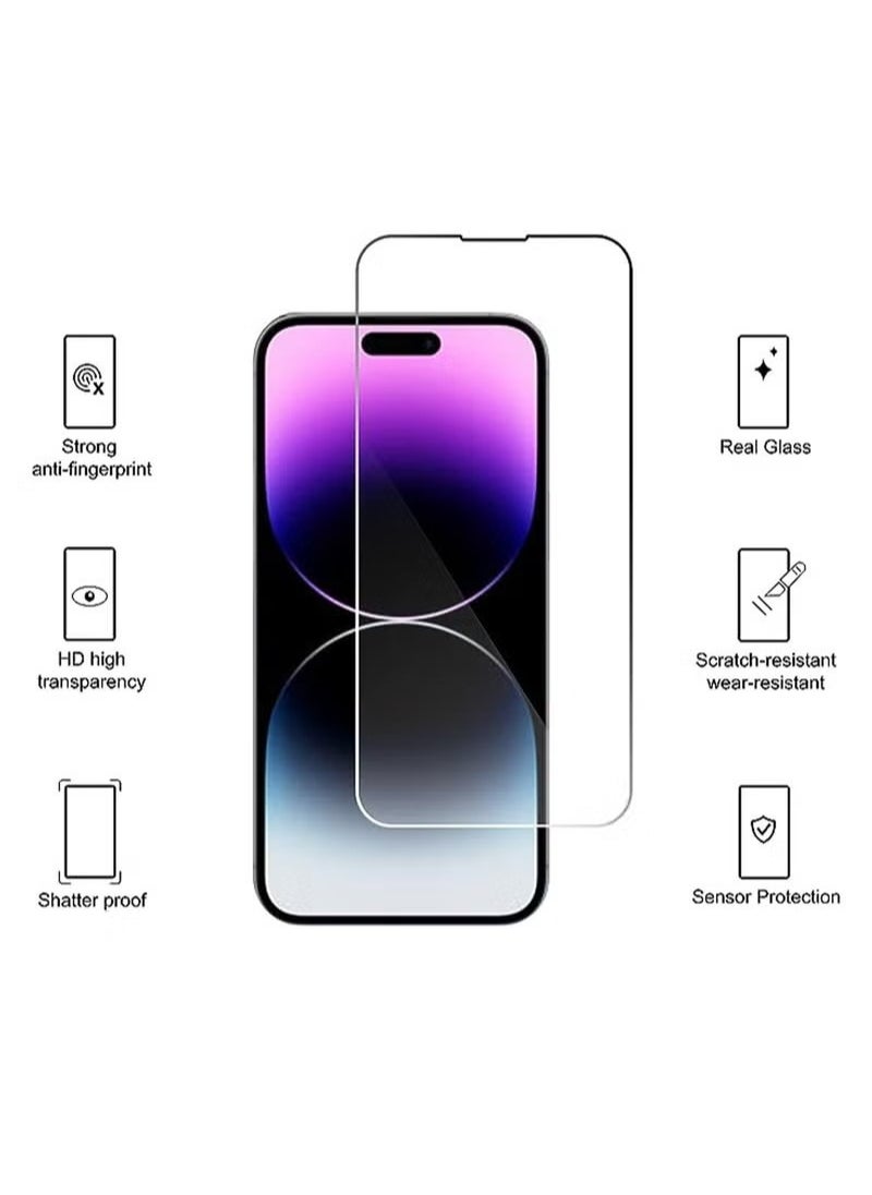 X-level - iPhone 14 Pro Max Case Transparent Mobile Phone Back Flowers Pattern Four Corner Shockproof Protective Camera Protection Funtion With 1 Screen Film Tempered Glass Cover Protector For Women Girl - Image 1