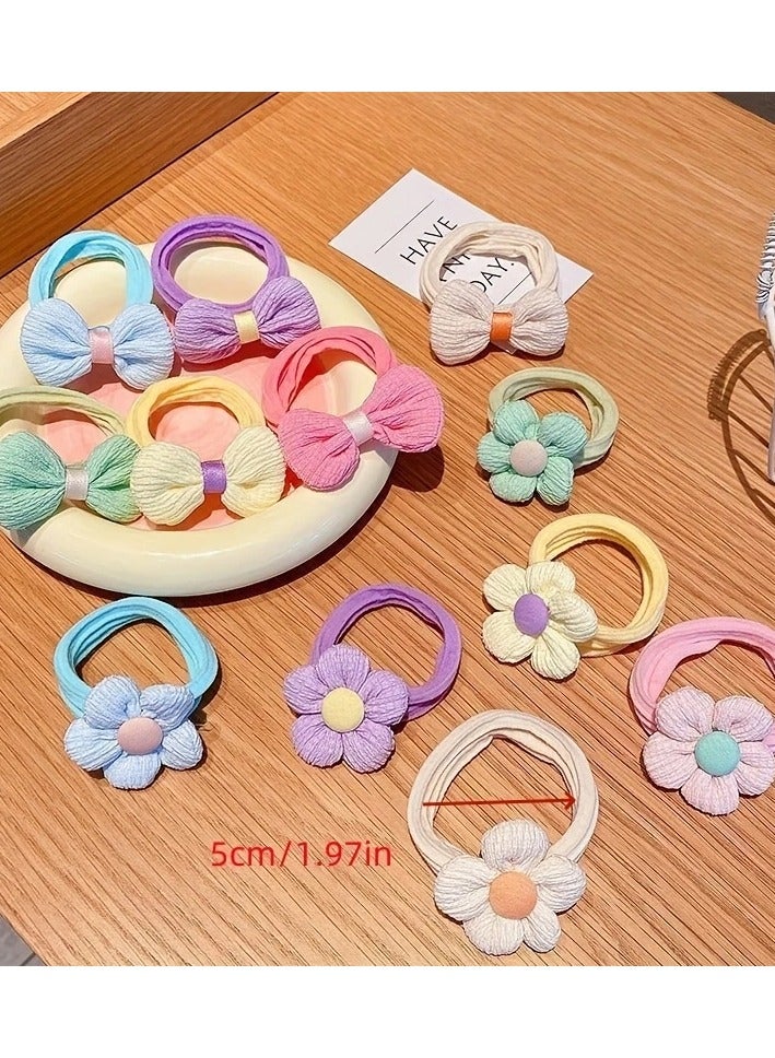 6PCS Sweet Style Bow Hair Bands – Soft Elastic Ponytail Holders for Girls & Women - Image 3