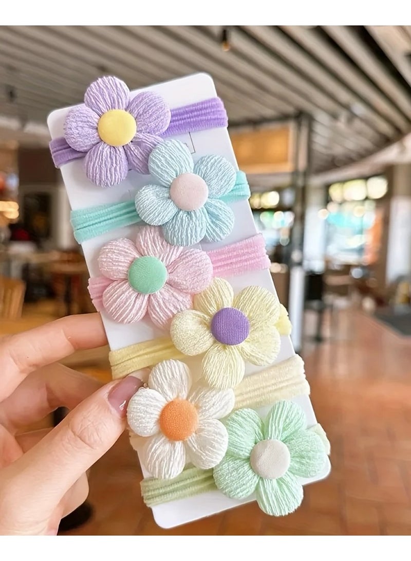 6PCS Sweet Style Bow Hair Bands – Soft Elastic Ponytail Holders for Girls & Women - Image 4