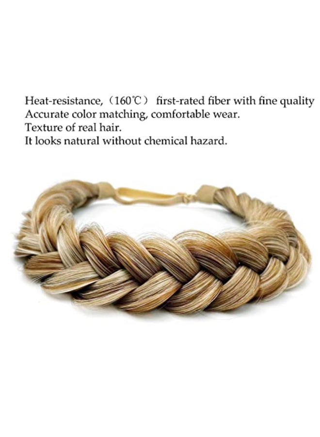 TOECWEGR Synthetic Hair Braided Headband Classic Wide Strands Wedding Disorderly Fluffy Braids Wig Band Women Beauty Accessory - Image 3