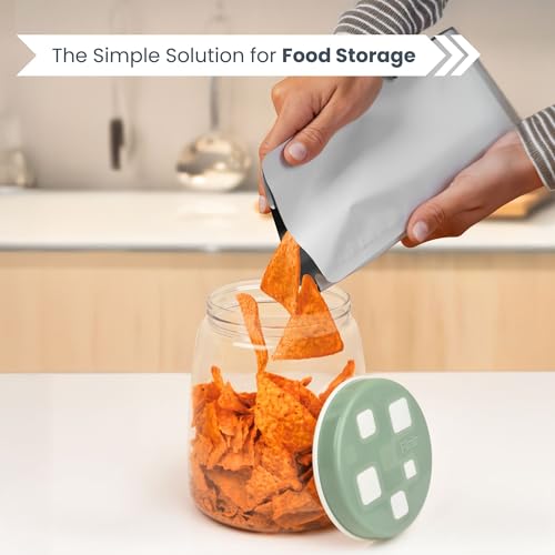 FLAIR Cubics Airtight Food Storage Containers Set of 3 (1500ml each) with Spoons - Green, BPA-Free, PET Plastic Jars, Durable, Space-Saving for Pantry, Snacks, Spices, Grains & More - Image 5