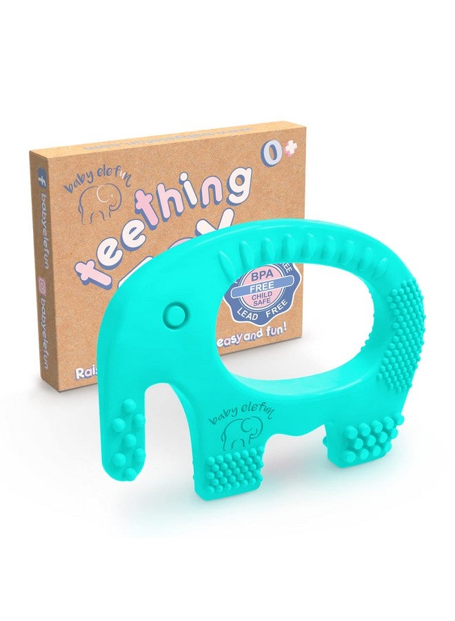 baby elefun Teething Toy Ring Effective & Easy To Hold Bpa Free Silicone Elephant Teethers With Gift Package Teether Rings Toys Best For Babies 06 612 Months Infant Boys & Girls Baby Shower  - Image 2