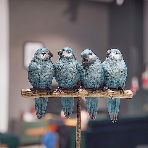 Braxio Bird Figurines Home Decor Resin Tabletop Blue Bird Decor for Shelf Table Desk Modern Decorative Accent for Living Room Bedroom Office 55 x 25 x 95 Inch - Image 3