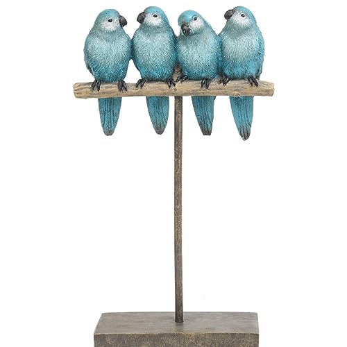 Braxio Bird Figurines Home Decor Resin Tabletop Blue Bird Decor for Shelf Table Desk Modern Decorative Accent for Living Room Bedroom Office 55 x 25 x 95 Inch - Image 1