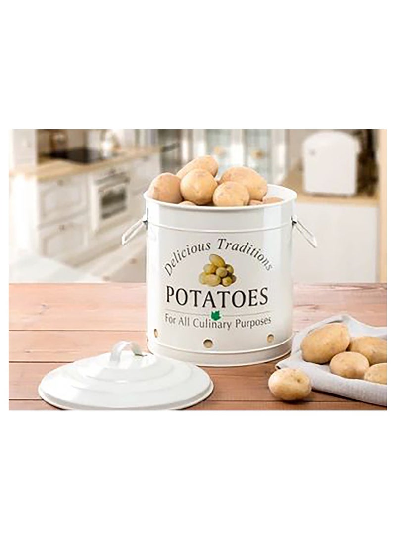 MARS Q Onion and Potato Storage Basket Shelves Bucket Shape Perfect Design Components of 2 Shelves, White - Image 4