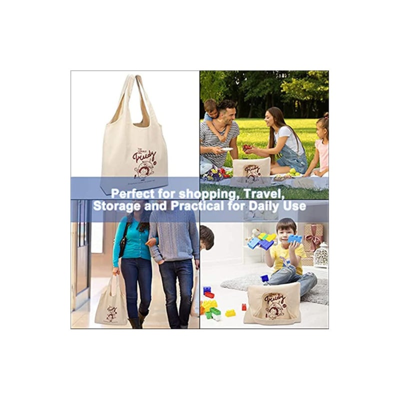 SOLARAE Canvas Tote Bags, with Inner Pocket Reusable Grocery Bags Bulk Reusable Shopping Bags Large Capacity Machine Washable - Image 4