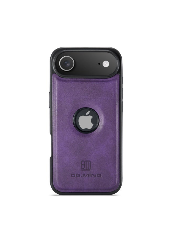 DGMING Case Cover Premium Leather Back with Logo CutOut Shockproof Compatible with  Iphone 17 Air (Purple) - Image 4
