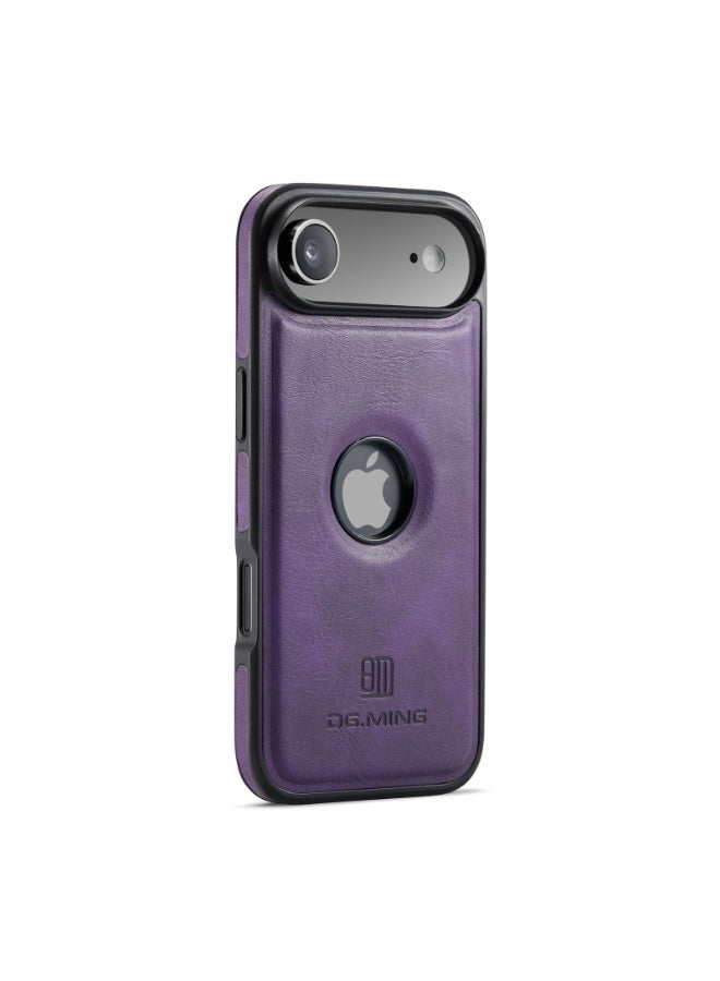 DGMING Case Cover Premium Leather Back with Logo CutOut Shockproof Compatible with  Iphone 17 Air (Purple) - Image 2