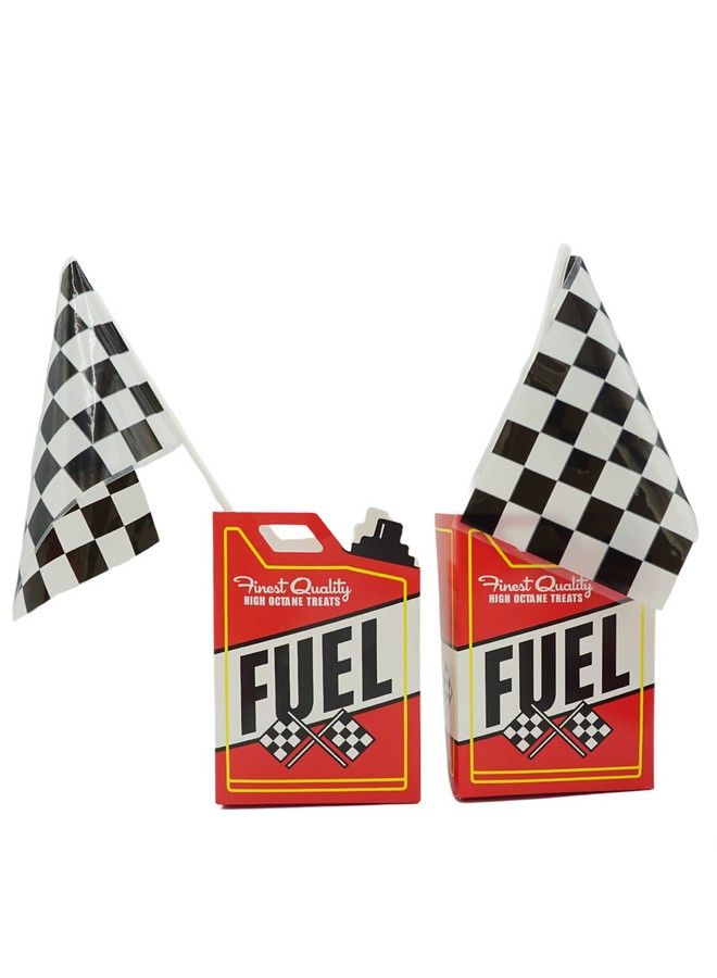 4E's Novelty 24 Race Car Popcorn Treat Boxes With 24 Checkered Flags, Black And White Racing Flag 6" X 4" (Serves 24) For Race Car Birthday Party Supplies, Monster Truck, Racing Theme Decorations - Image 4