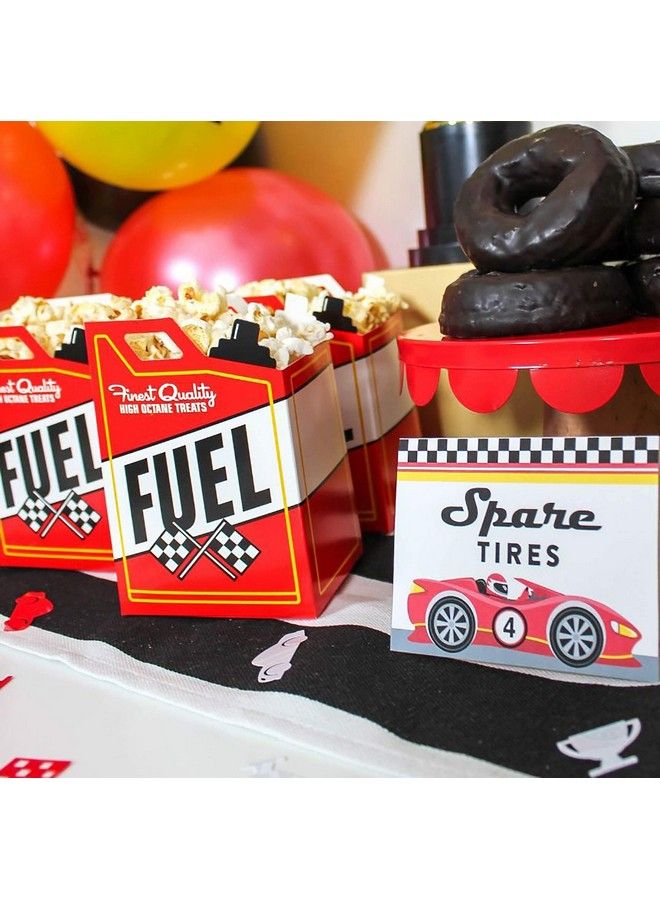 4E's Novelty 24 Race Car Popcorn Treat Boxes With 24 Checkered Flags, Black And White Racing Flag 6" X 4" (Serves 24) For Race Car Birthday Party Supplies, Monster Truck, Racing Theme Decorations - Image 3