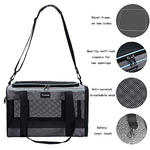 Vceoa Airline Approved Soft-Sided Pet Travel Carrier for Dogs and Cats - Image 4