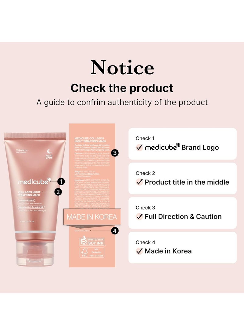 Medicube Collagen Night Mask – Peel-Off Mask for Firming and Hydrating the Skin for a Radiant Glow, 75m  - Image 3