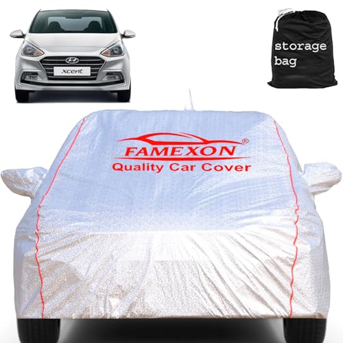 FAMEXON Hyundai Xcent Car Cover Waterproof with Free Bag and All Weather for Car Cover,100% Waterproof Outdoor Car Covers Rain Snow UV Dust Protection. Custom Fit - Image 1