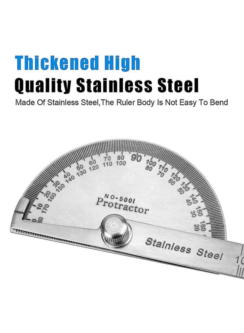 180 Degree Protractor Goniometer Angle Ruler Stainless Steel Woodworking Tools Metal Angle Finder Rotary Measuring Ruler - Image 3