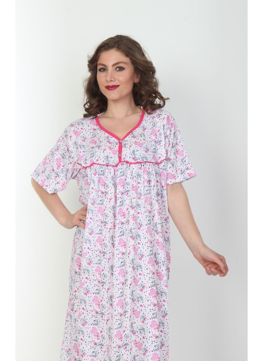Seva Mother's Nightgown Short Sleeve Battal Comfortable Fit Nightgown  - Image 3
