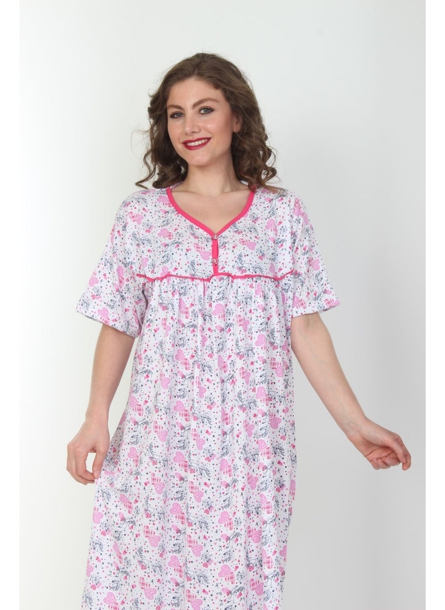 Seva Mother's Nightgown Short Sleeve Battal Comfortable Fit Nightgown  - Image 5