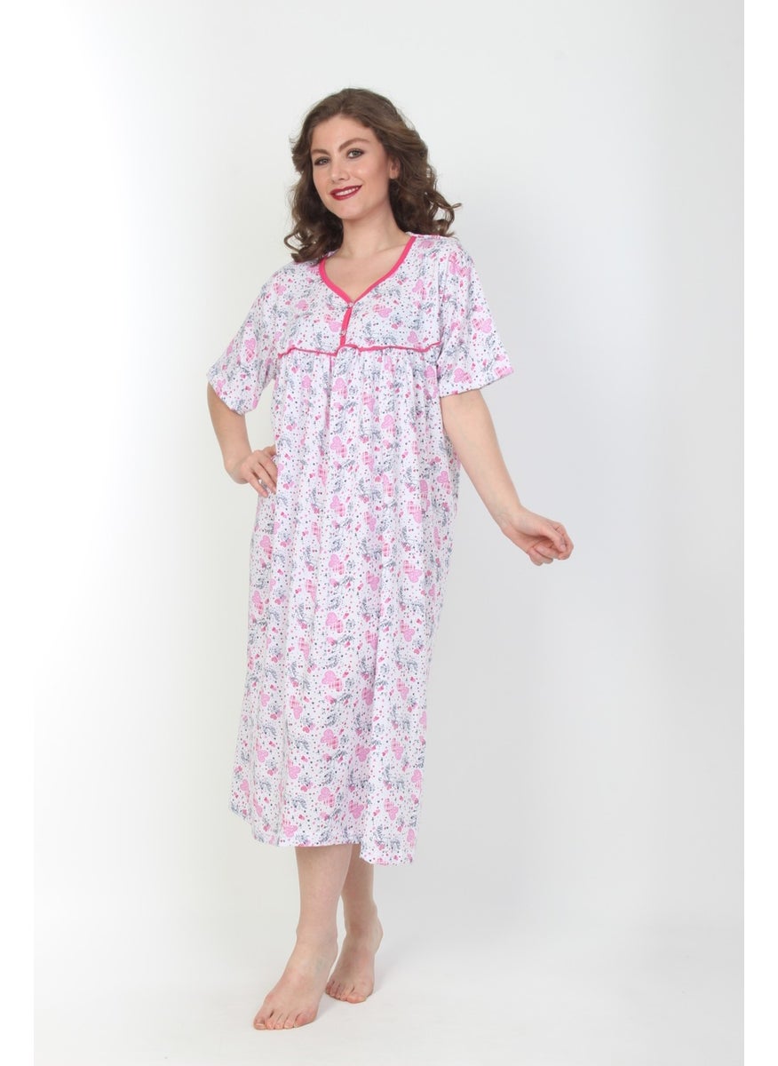 Seva Mother's Nightgown Short Sleeve Battal Comfortable Fit Nightgown  - Image 4