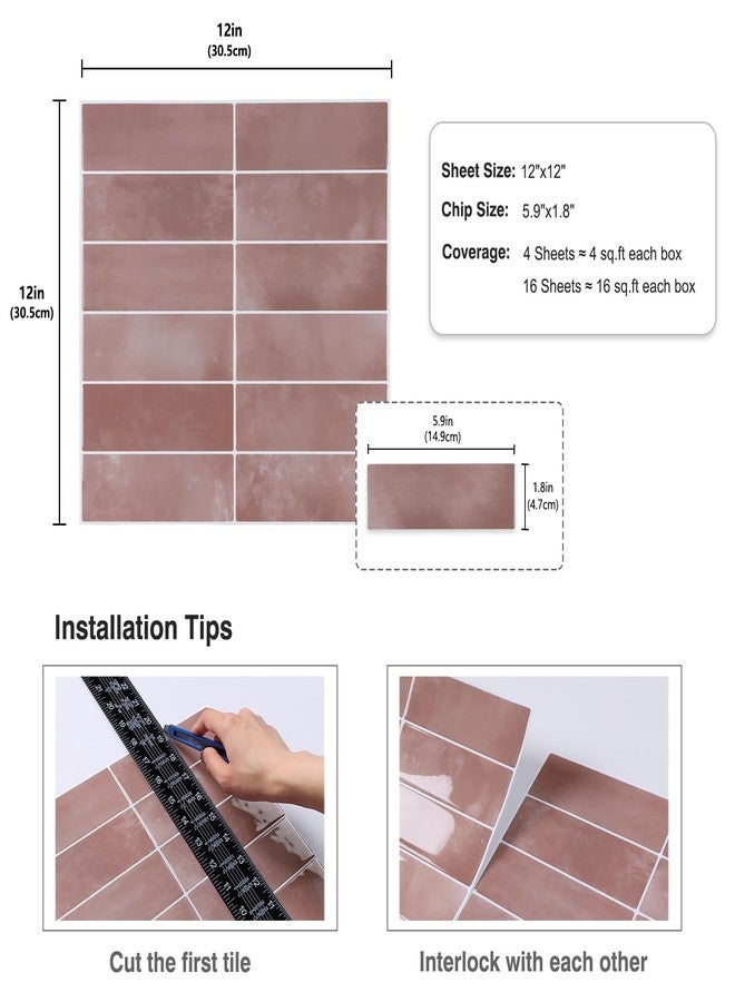 CRE8TIVE 16 Sheets Straight Linear Backsplash Tile for Kitchen Peel and Stick Tile Stick on Backsplash for Kitchen 12"x12" Self Adhesive Temporary Back Splash Wall Tiles for Bathroom Laundry Room - Image 2